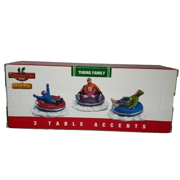 Lemax Christmas Village Tubing Family 3 Table Accents - Picture 1 of 6